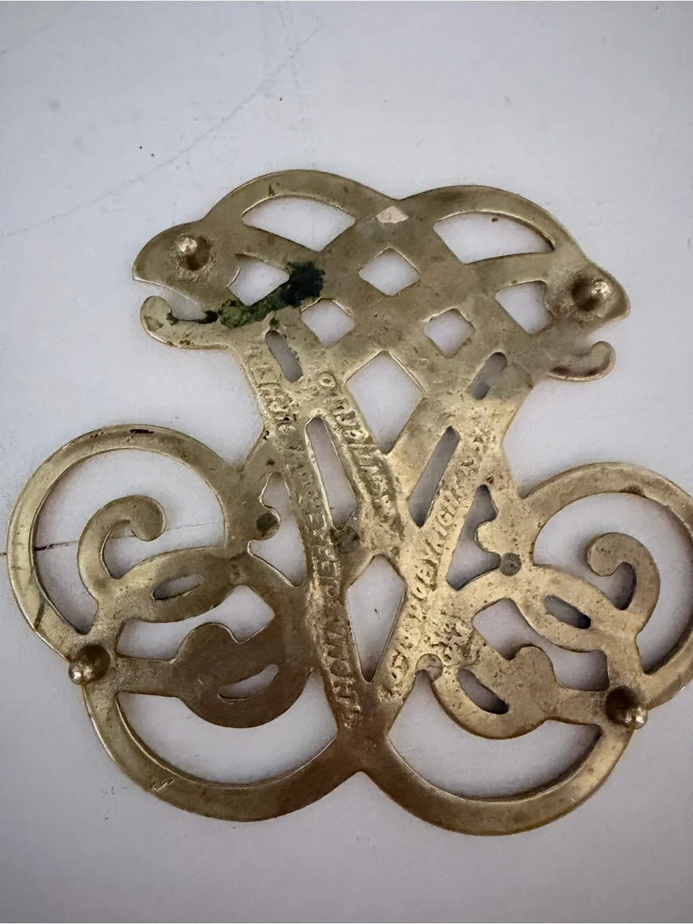 Vintage Virginia Metalcrafters William & Mary Brass Trivet